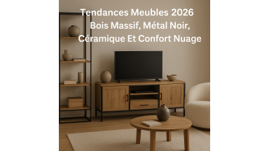 Tendances Meubles 2026 : Bois Massif, Métal Noir, Céramique Et Confort Nuage